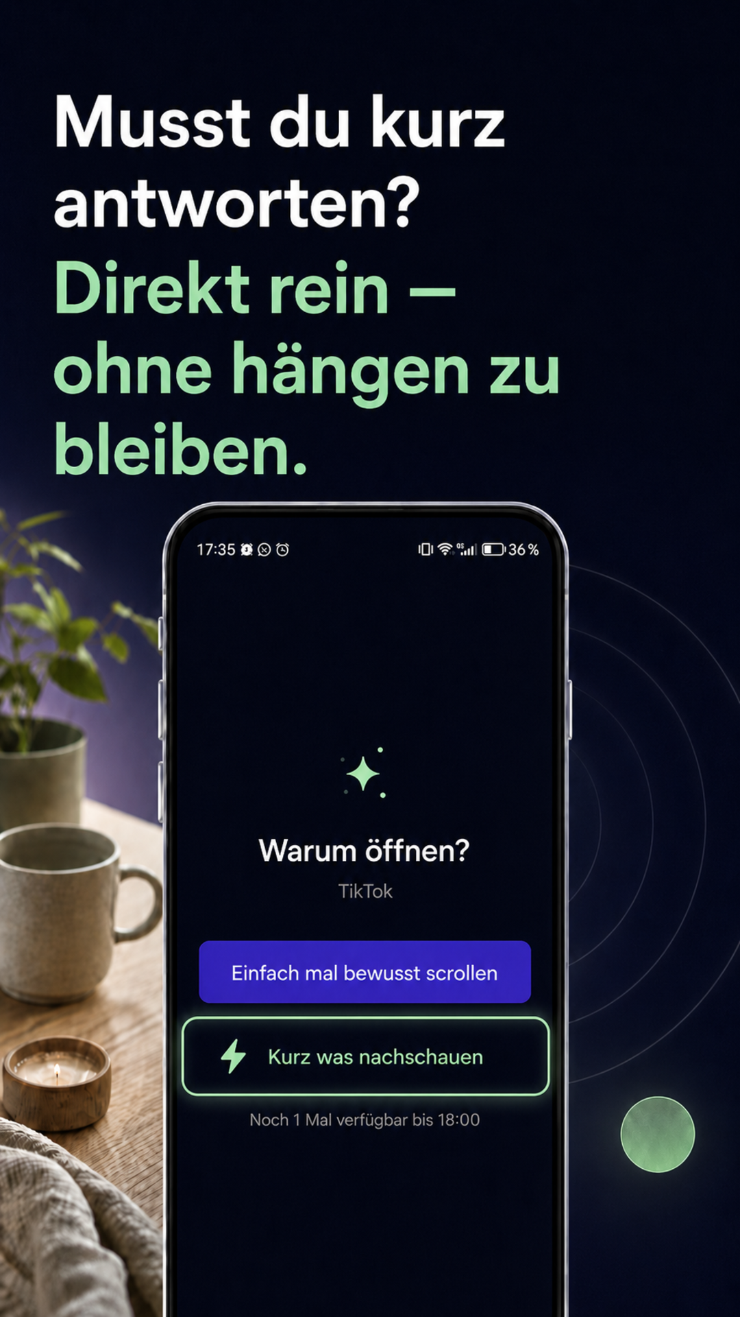 LoopCut Quick Task Bildschirm für dringenden Zugriff