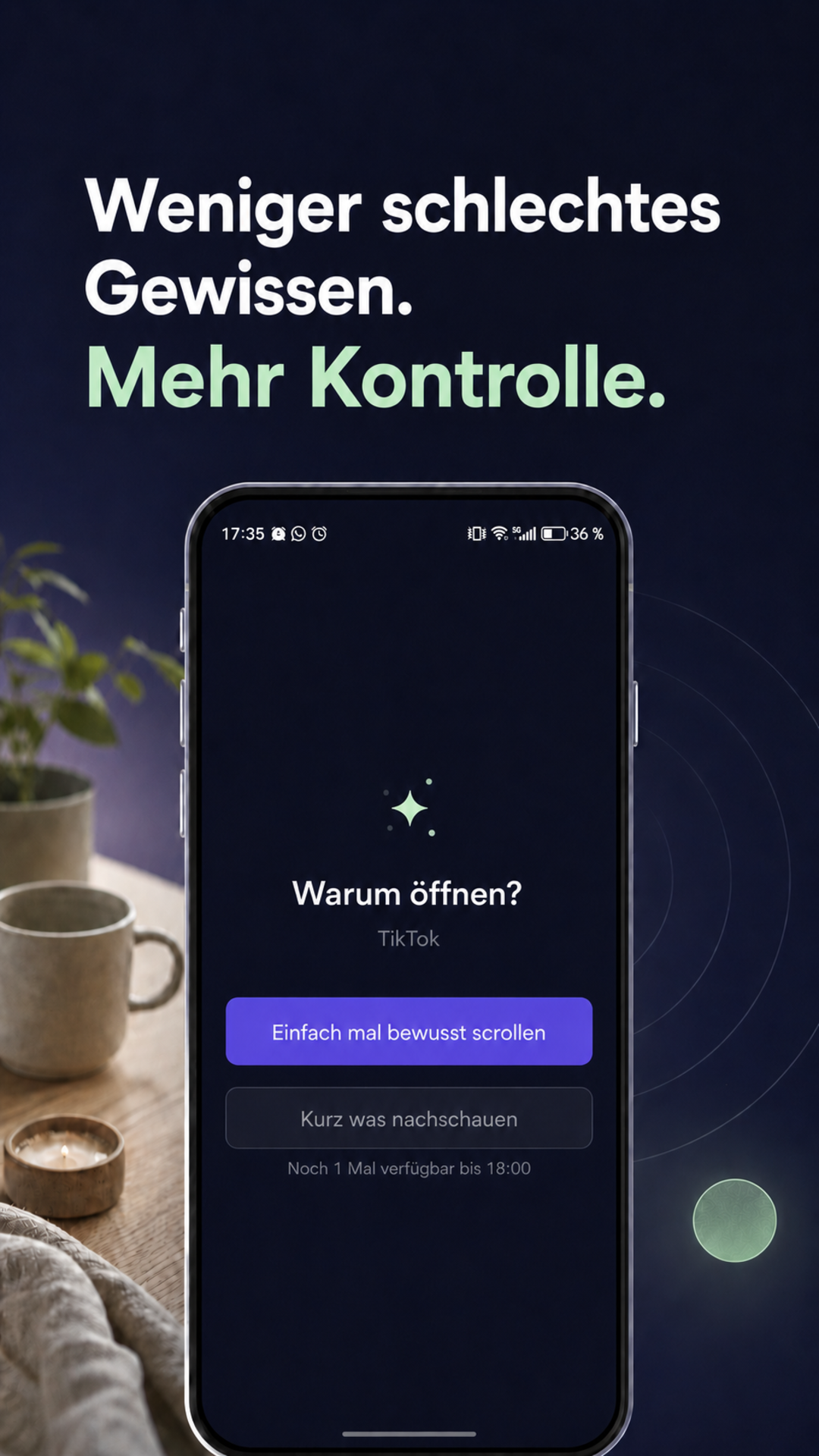 LoopCut Bildschirm für weniger Schuldgefühl und mehr Kontrolle