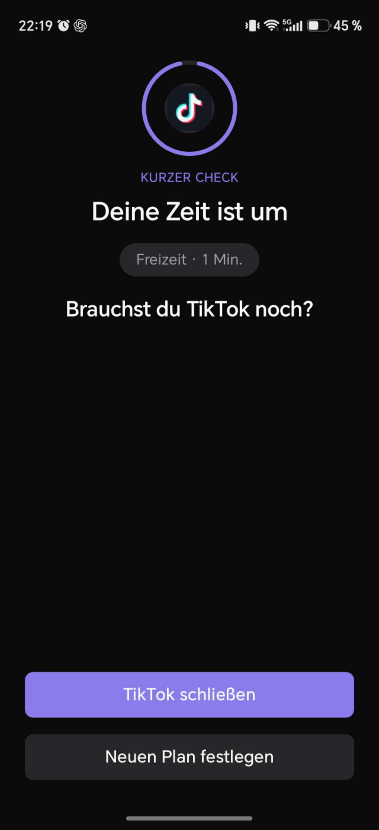 Deutscher LoopCut-Kurz-Check am Ende der geplanten Sitzung