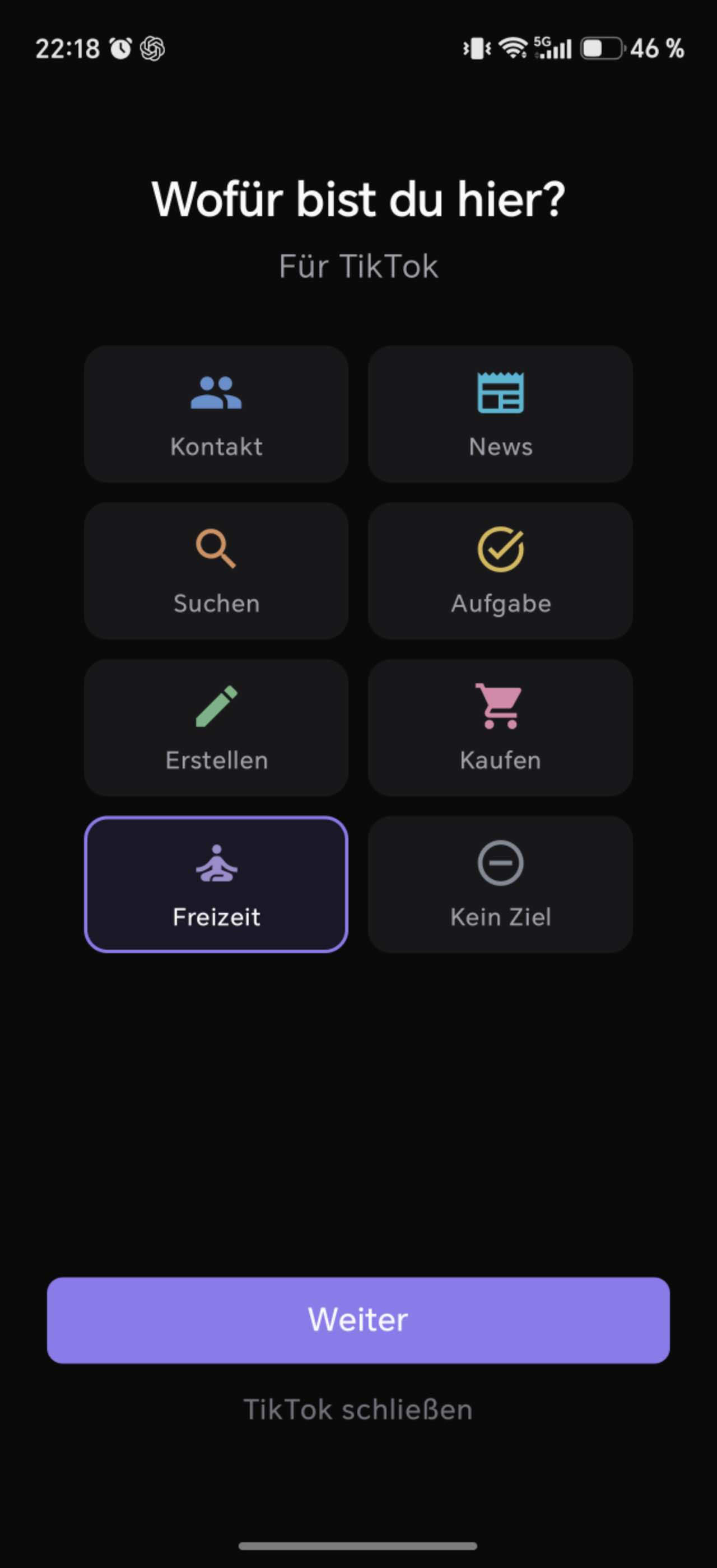 Deutsche LoopCut-Auswahl für den Zweck einer App-Sitzung